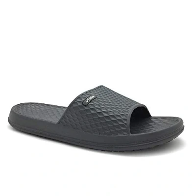Abbildung von HEVA Herren Slide Dusch &amp; Badeschuhe Sommer Slippers rutschfest Strand Sandalen (43 EU Grau)