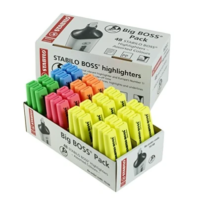 Abbildung von Textmarker STABILO BOSS ORIGINAL 48er Pack mit 5 verschiedenen Farben