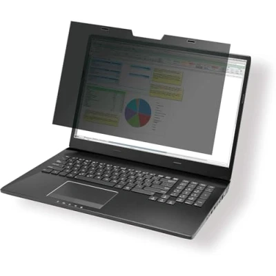 Abbildung von Durable Blickschutzfilter magnetisch für 15,6“ Zoll Bildschirme, inkl. Tasche und Reinigungstuch, anthrazit, 514657