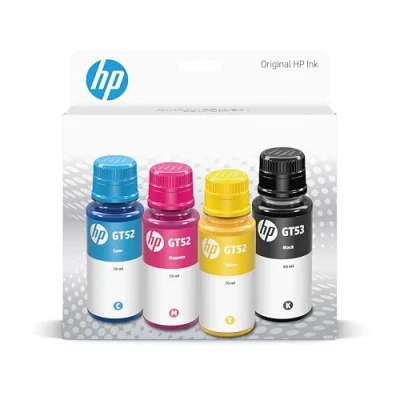 Abbildung von HP GT52 CMY/GT53XL Tintenflasche, Schwarz, 4 Stück