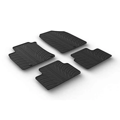 Abbildung von Gledring 0201 Fußmattensatz Gummi vorne und hinten 4 schwarz 750mm 550mm HYUNDAI: i30 II Schrägheck, Kombi, KIA: cee‘d Sportswagon