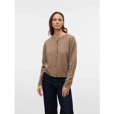 Abbildung von Vero Moda Vmfiona Short Button Strickjacke, Damen, Größe: XS, Moon rock