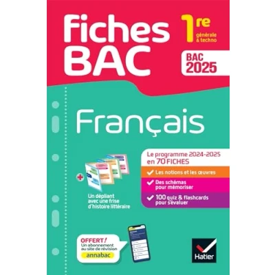 Abbildung von Fiches Bac Français 1re générale &amp; techno 2025: avec les oeuvres au programme 2024 2025