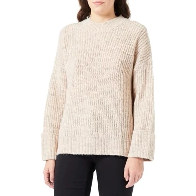Abbildung von JJXX Jxellinora CREW NECK Strickpullover, Damen, Größe: Medium, Cloud dancer