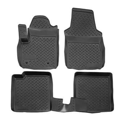 Abbildung von 3D Gummimatten Auto Matten Fussmatten Kompatibel mit Panda 2, 2003 2012, Individuelle Passform Hohem Rand cca 4 5cm, Allwetter, 4Tlg, Premium Qualität