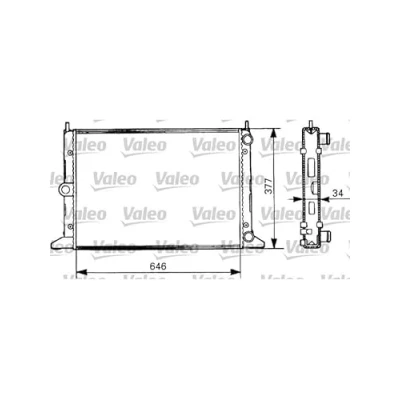 Abbildung von VALEO 731386 Kühler, Motorkühlung Aluminium 646 378 34 mit Kühlmittelregler Kühlrippen mechanisch gefügt VOLKSWAGEN: Sharan I, FORD: Galaxy Mk1 MPV