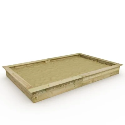 Abbildung von WICKEY Sandkasten Holz Sandkiste King Kong 195 x 300 für Kinder, Buddelkiste, Spielplatz im Garten aus Holz, langlebiger Abenteuerspielplatz Kinder