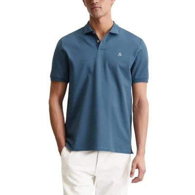 Abbildung von Marc O&#039;Polo Short Sleeve Button Placket Slits AT HEM Embroidery ON Chest Poloshirt, Herren, Größe: Small, Storm