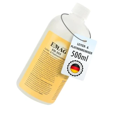 Abbildung von EMAG Leiter &amp; Platinen Reiniger EM 303 I Spezieller Ultraschallreiniger für un bestückte Platinen/Hybriden Entfernt Fette, Fingerprints uvm 0,5l