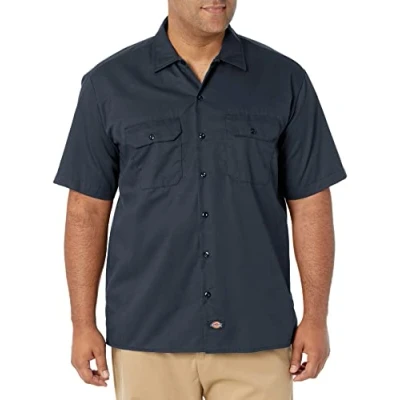 Abbildung von Dickies Herren Kurzarm Arbeitshemd, kurzärmlig, Button Down Hemd, Blau, XXXXXXXL