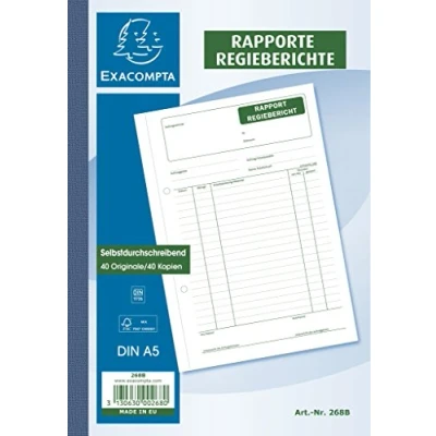 Abbildung von Exacompta 268B Manifolds Rapport Regieberichte DIN A5, 1 x 40 Blatt