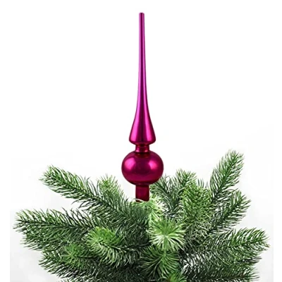 Abbildung von JACK Christbaumspitze Echt Glas 26 x 6 cm Matt Glanz Weihnachtsbaum Spitze, Baumspitze aus Glas, inklusive praktischer Aufbewahrungsbox