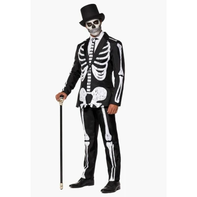 Abbildung von Suitmeister Skeleton Costume Anzug, Herren, Größe: Medium, Black