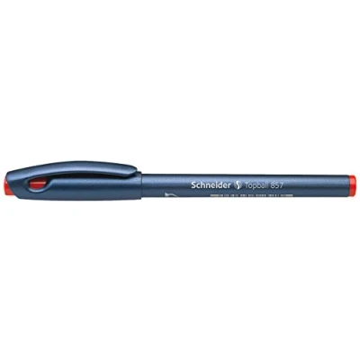 Abbildung von Schneider Schreibgeräte Tintenroller Topball 857, mit stabiler Metallspitze, 0, 6, Rot, 8572