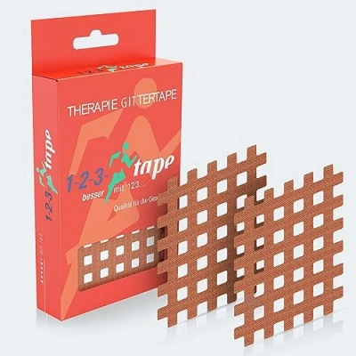 Abbildung von Gittertape Typ C 40 Stück Gitterpflaster, Hochwertiges Akupunkturpflaster Cross Tape Schmerzpunkte oder als Narbenpflaster, Selbstklebend und vielseitig einsetzbar