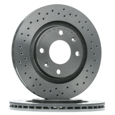 Abbildung von BREMBO XTRA LINE 09.4987.2X Bremsscheibe 266 20,5 4 gelocht/innenbel. beschichtet hochgekohlt mit Schrauben PEUGEOT: 206 Schrägheck