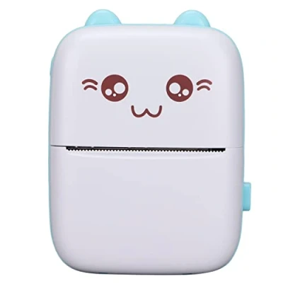 Abbildung von Annadue C9 Tragbarer Drucker, 57 X 30 Mm Thermopapierdruck, kein Tintendruck, 200 DPI Kabelloser Bluetooth Kommt mit Cutter, für Kinder Freunde Familie(Blau)