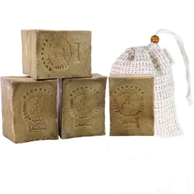Abbildung von Tumelo Feste Duschseife 4x Aleppo Seife 200g + Sisal, Naturseife 95% Olivenöl 5% Lorbeeröl, 95 tlg.