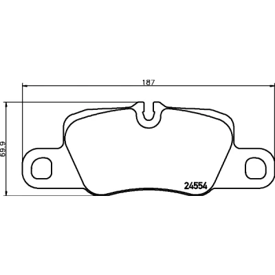 Abbildung von HELLA 8DB 355 015 651 Bremsbelagsatz für Verschleißwarnanzeiger vorbereitet PORSCHE: Panamera, 911 Coupe, Cabrio
