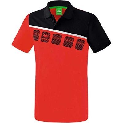 Abbildung von Erima Kinder 5 C Poloshirt, rot/schwarz/weiß, 128