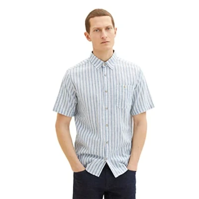 Abbildung von TOM TAILOR Herren 1034902 Hemd, 31243 Blue Navy White Stripe, XXL