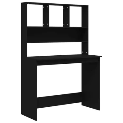 Abbildung von vidaXL Schreibtisch mit Regal Schwarz 102x45x148 cm Holzwerkstoff