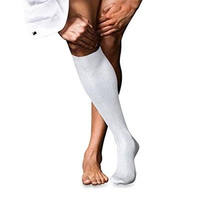Abbildung von FALKE Herren No. 10 M KH Coton unies 1 paire Chaussettes Longues, Blanc (White 2000), 43 44