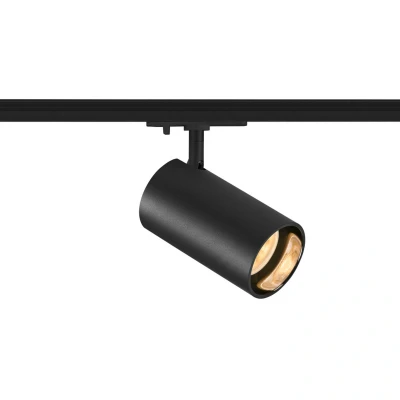Abbildung von SLV ASTO TUBE 1 Phasen Spot, Stromschienenleuchte, Innenbeleuchtung für Wohnzimmer, Schlafzimmer, Küche, Diele Kinderzimmer Aluminium, zylindrisch, GU10, max. 1x10W, schwarz