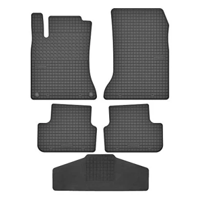 Abbildung von Fußmatten Vorne, Hinten + Tunnel Matte 5er Set für Mercedes Benz GLA X156 ab 2013 AMG Gummi Gummimatten