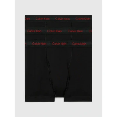 Abbildung von Calvin Klein Underwear Trunk 3 PACK Panties, Herren, Größe: Medium, Black/pompian red