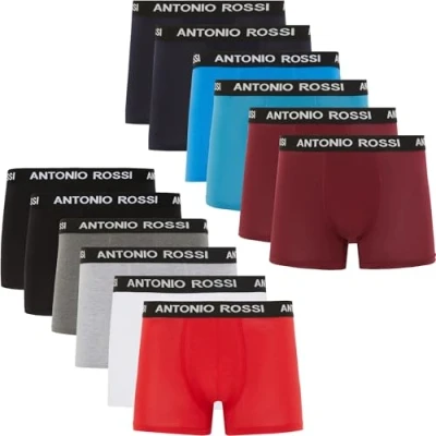 Abbildung von ANTONIO ROSSI (12er Pack) Herren Boxer Hipster Boxershorts Multipack mit elastischem Bund, Hell Gemischt, XL