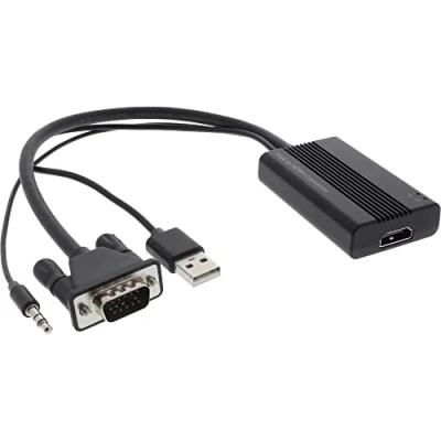 Abbildung von InLine® Konverter VGA+Audio zu HDMI, Eingang VGA und Klinke Audio Stereo, Ausgang inkl. USB Stromversorgung