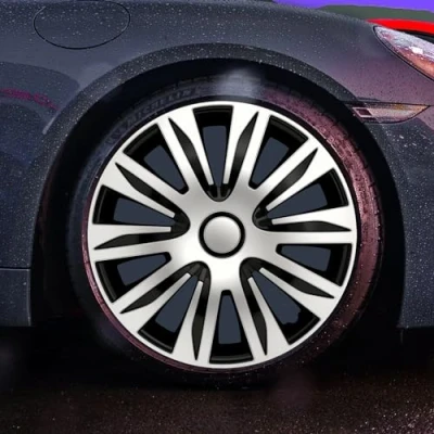 Abbildung von Radkappen Radzierblenden Nardo Black Silver PRO 4 Stück (16 Zoll)