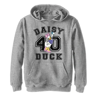 Abbildung von Disney Characters Daisy Duck Collegiate Boy&#039;s Hooded Pullover Fleece, Athletic Heather, Small