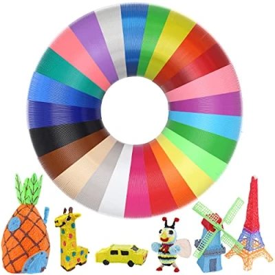 Abbildung von 3D Stift Filament PLA, je 5M Pen 1.75mm Packung mit 25 verschiedenen Farben Drucker Nachfüllpackung Total length 125M