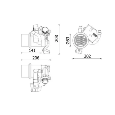 Abbildung von MAHLE ORIGINAL CE 39 000P AGR Kühler ohne Dichtung mit Ventil