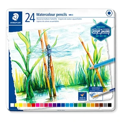 Abbildung von aquarel kleurpotloden metalen etui 24 st DJ