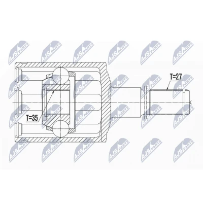 Abbildung von NTY NPW CH 028 Gelenksatz Vorderachse links, getriebeseitig JEEP: Cherokee IV