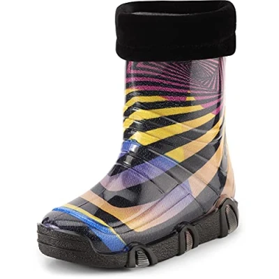 Abbildung von Ladeheid Kinder Mädchen Jungen Gummistiefel Gefüttert Swk2021 (Muster 55, 21/22 EU)