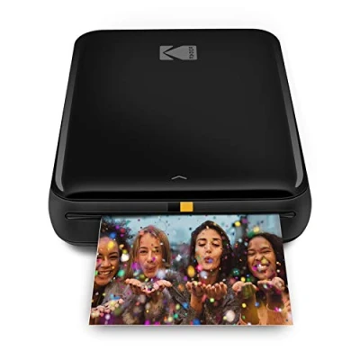 Abbildung von KODAK Step Sofort Smartphone Fotodrucker Tragbarer Mini Farb Mobilfotodrucker Zink 2x3 Klebefotos Bluetooth kompatibel mit iOS &amp; Android Geräten Spaßige Bearbeitungs App Schwarz