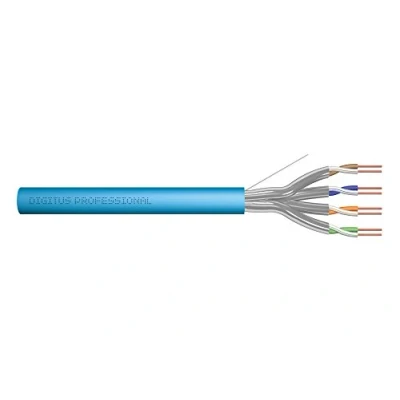 Abbildung von DIGITUS 305 m Cat 6A Netzwerkkabel U FTP (PiMF) Simplex BauPVO Eca LSZH Halogenfrei 500 MHz Kupfer AWG 23/1 PoE+ Kompatibel LAN Kabel Verlegekabel Ethernet Blau