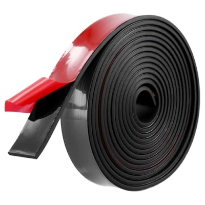 Abbildung von QWORK® 3 Meter Selbstklebender Gummistreifen 25 mm x aus Neopren, Flexibles und Haltbares Gummiprofil für Schutz, Isolation Anti Rutsch