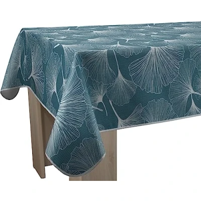 Abbildung von Le linge de Jules Biloba Fleckenabweisende Tischdecke, rechteckig, 150 x 240 cm, Blau