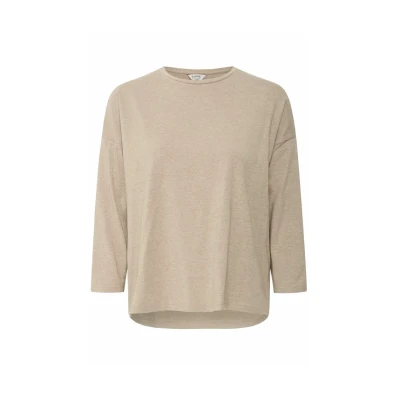 Abbildung von b.young 3/4ÄRMEL Langarmshirt, Damen, Größe: Large, Roasted cashew melange