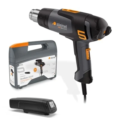 Abbildung von Steinel Heißluftpistole HM 2120 E Car Wrapper Set, inkl. Temperaturscanner und 7.5 m Kabel, 2200 W Heißluftgebläse, 80 650C Heißluftfön