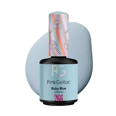 Abbildung von Pink Gellac UV Gel Nagellack 266 Baby Blue 15 ml Lack Blau Lang Anhaltend Polish Nägel in Salonqualität Nails Lampe Made Holland