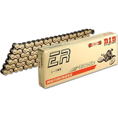 Abbildung von DID Kette 420 NZ3 doppelt verstärkt gold/schwarz 136 Glieder offen Clipschloss