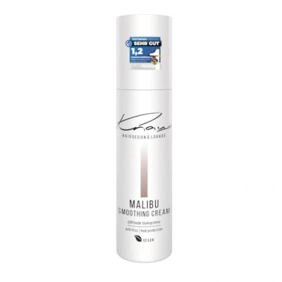 Abbildung von Knaus Hairdesign Malibu 2 Phasen Anti Frizz Cream für seidigen Glanz und geschmeidigen Griff Hitzeschutz Heat Protection trockenes Haar Multitalent Föhnspray 100 ml VEGAN