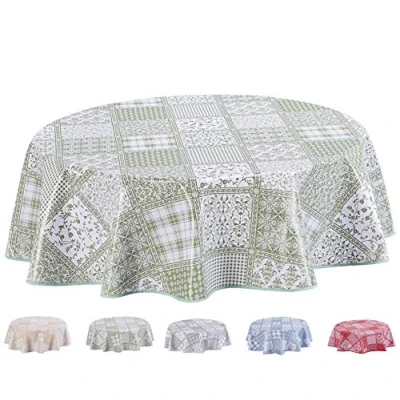Abbildung von Home Direct Wachstuch Tischdecke Abwaschbar Rund 155cm Salbeigrün