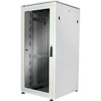 Abbildung von DIGITUS Netzwerkschrank 19 Zoll Rack 32HE 80x80 cm Unique Serie Traglast 800 kg Nutztiefe 743 mm Grau